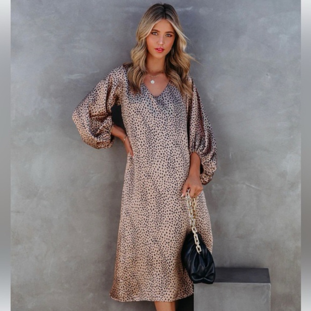 Vici leopard print midi dress size XL